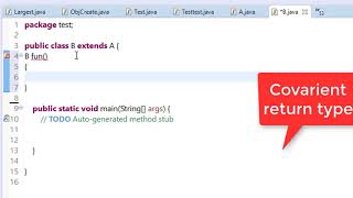 64 covariant return type in java [upl. by Aztinay]