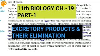 Class 11 BiologyCh19 Part1Excretory products amp their eliminationStudy with Farru [upl. by Ydnis]