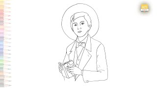 Saint Dominic Savio drawing video  Dominic Savio drawings  How to draw Saint Dominic Savio simply [upl. by Mcmahon]