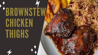 How To Make Jamaican Brownstew Chicken ThighsThe Raina’s Kitchen [upl. by Ketchum]