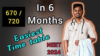 670720 in NEET 2024  Last 6 months strategy 🥺🥺 Easiest timetable 😵 [upl. by Meehaf]