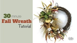 Quick 30 Minute Fall Wreath Tutorial  Southern Charm Wreaths [upl. by Akinorev420]