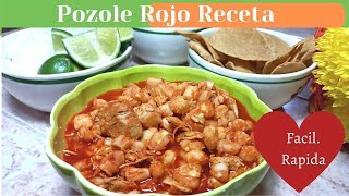 pozole rojo receta [upl. by Yrotciv]