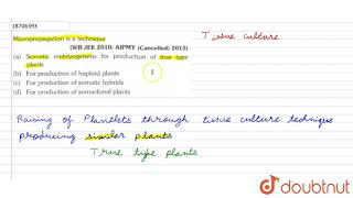 Micropropagation is a technique [upl. by Salli]