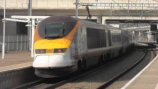 High Speed Trains at Ebbsfleet International 160914 [upl. by Trebuh]