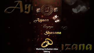 wedding invitation video editing 💍 shorts short youtubeshorts ytshorts [upl. by Aizitel]