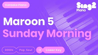 Maroon 5  Sunday Morning Lower Key Karaoke Piano [upl. by Atikihs]