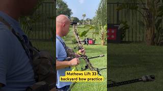 Mathews Lift 33 backyard bow practice mathewsarchery archery bowhunting hunting uv archer [upl. by Allerym]