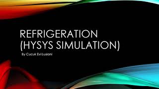 RefrigerationHysys Simulation [upl. by Torbart]