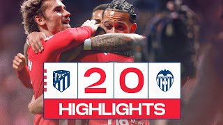 HIGHLIGHTS  Atlético de Madrid 20 Valencia [upl. by Ecyrb]