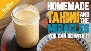 How to Make Tahini At Home The Perfect VEGAN Sauce  Tahini Hibeş Tahini Salad Dressing [upl. by Aenotna15]