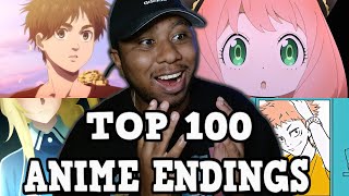 REACTING TO THE TOP 100 MOST POPULAR ANIME ENDINGS [upl. by Einaeg935]