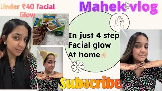 UNDER ₹40 Instant glowskin care at homefacial jaise glow ghr maiSalon jaise skin care ghar mai [upl. by Dorella]