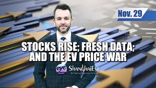 Stocks rise fresh data and the EV price war [upl. by Smitt251]