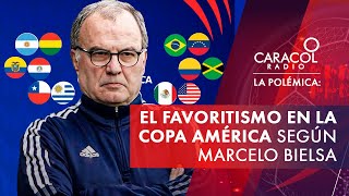 El favoritismo según Bielsa y el desconocimiento del rival mostrado por los jugadores colombianos [upl. by Yrhcaz]