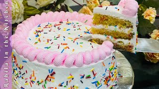 Easy Homemade Sprinkle cake  How to make Birthday cake  Recipe by Rahila in the kitchen [upl. by Lunn]