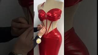 Creating a Stunning Draped Evening Gown on a Mannequin very easy shorts [upl. by Ailed747]