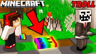 99 TROLLI NIE WIDZI TĘCZOWEJ KLAPY W MINECRAFT  GPLAY PRANKUJE TROLLI [upl. by Nabru]