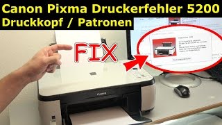 Canon Pixma Drucker 5200 Fehler mit dem Druckkopf  Drucker reagiert nicht  4K Video [upl. by Annerb]