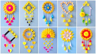 10 Unique Flower Wall Hanging  Quick Paper Craft For Home Decoration Easy Wall Mate DIY Wall Decor [upl. by Kerwinn38]