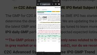 c2c advanced systems ipo gmp today [upl. by Ferino]