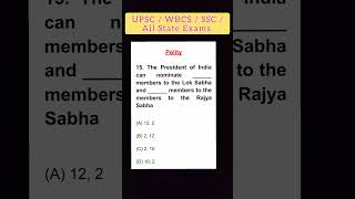 Q 15 Polity upsc wbcs ssc reels [upl. by Gnaoh]