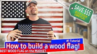 Best InDepth Wood American Flag Build  Save Money Woodworking  Cedar Sense [upl. by Juni]