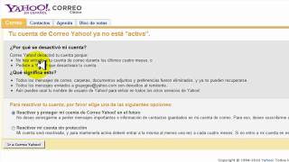 Como ReActivar y Como Cancelar Cuentas En Yahoo [upl. by Brandes684]