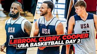 LeBron James amp Steph Curry vs Cooper Flagg During USA Basketball Scrimmage [upl. by Roswald]