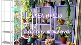 🏠🌿how to assemble IKEA HYLLIS 72quot shelf AND give color to your balcony [upl. by Eiveneg]