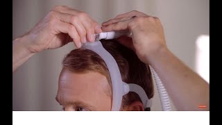 How to wear and adjust the Philips DreamWear mask with under the nose nasal and gel pillows cushions [upl. by Mano]