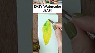 EASY Watercolor Leaf  Fall or Autumn Tutorial [upl. by Simpkins]