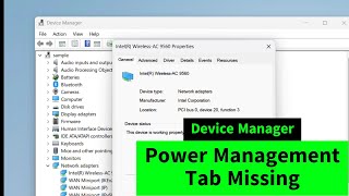 Power Management Tab Missing from Device Manager Network Adapters  WiFi Driver Simple FIX [upl. by Octavie]