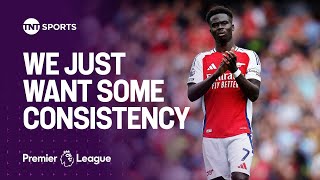 Bukayo Saka unhappy with officials after Declan Rices CONTROVERSIAL red card against Brighton 😡 [upl. by Aonehc]