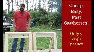 Build a Pair of Simple Sawhorses Strong Cheap Stackable [upl. by Coco702]