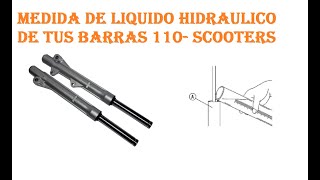 cuanto liquido hidraulico lleva la barra de tu 110 y scooters [upl. by Nnylyar]