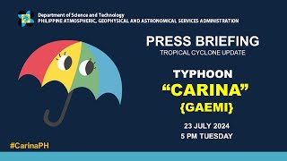 Press Briefing Typhoon CarinaPH GAEMI  500 PM Update July 23 2024  Tuesday [upl. by Micki]