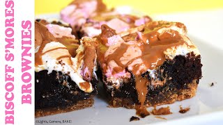 Biscoff Smores Brownies  RECIPE [upl. by Naerad]