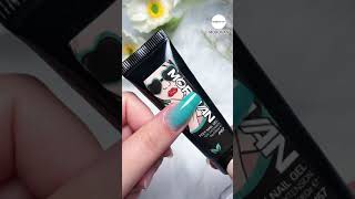 Easy Beginner Friendly Poly Gel Nail Tutorials🌷   Green pearlescent poly gel [upl. by Ecyle]