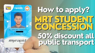 How to apply MRT student concession card  50 discount on all public transport for all students [upl. by Verdha]