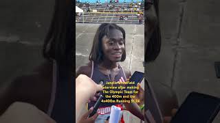 Junelle Bromfield interview after making The Olympic Team for the 400m and the 4x400m Running 5124 [upl. by Pru748]