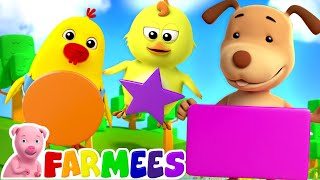 The Shapes Song  Learn Shapes Names  Preschool Videos for Kids  Nursery Rhymes amp Songs by Farmees [upl. by Hinch]