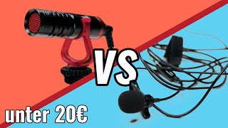 2 Günstige Mikrofone unter 20€ im Vergleich Shotgun vs Lavalier [upl. by Jude]