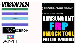 Samsung AMT FRP Unlock Tool 2024  Easy FRP Unlock With ADB Mode  Free FRP Bypass Tool [upl. by Eirtemed]