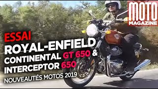 RoyalEnfield Continental GT et RoyalEnfield Interceptor  Essai Moto Magazine [upl. by Jennette]