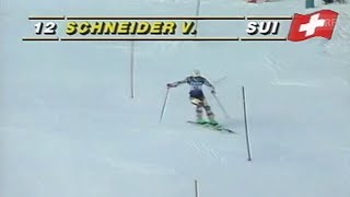 Vreni Schneider wins slalom Lech 1991 [upl. by Oaht]