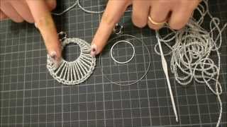 DIY tutorial orecchino a cerchio doppio uncinetto argento gioielli fai da te facile e semplice [upl. by Ylyl]