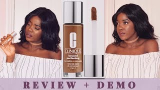 Clinique Beyond Perfecting Foundation  Concealer  Dark Skin Review  Demo  Nkazana Kamwi [upl. by Lebisor]