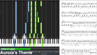 Child of Light  Auroras Theme Synthesia Piano Tutorial [upl. by Htebazie]