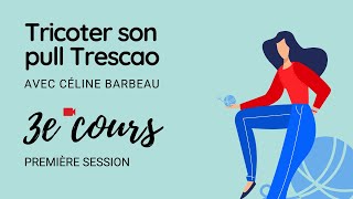 3e cours  Première session de Tricoter son pull Trescao [upl. by Sirrot878]